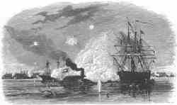 THE REBEL RAM ARKANSAS RUNNING THROUGH OUR FLEET.