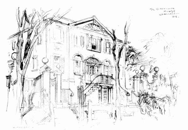 Nor is the Charleston background a mere arras of recollection. It exists everywhere in the wood and brick and stone
of ancient and beautiful buildings, in iron grilles and balconies unrivalled in any other American city....