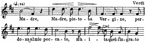 Madre, Madre, pietosa Vergine, perdona al mio peccato, m'aita
quell'ingrato