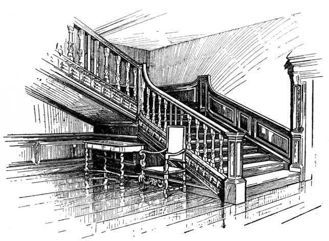 Staircase of the Second Half of Seventeenth Century. (From
The Woodworker, September, 1929.)