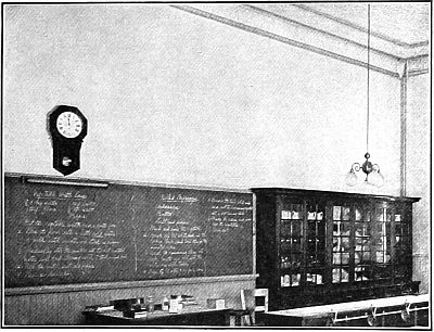 Opposite end of Household Management class-room, showing
the black-board and class cupboard