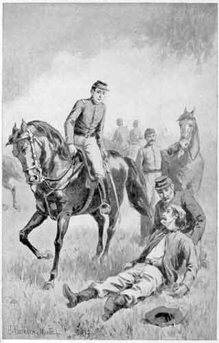 They laid him on the grass just as the recall was
sounded.