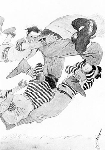 Twenty-five yards with four Muggledorfer men hanging on
his legs
Frontispiece. See page 19
