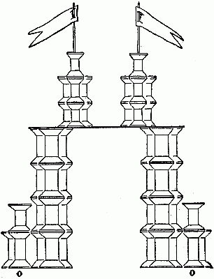 Fig. 79&mdash;A spool memorial arch.