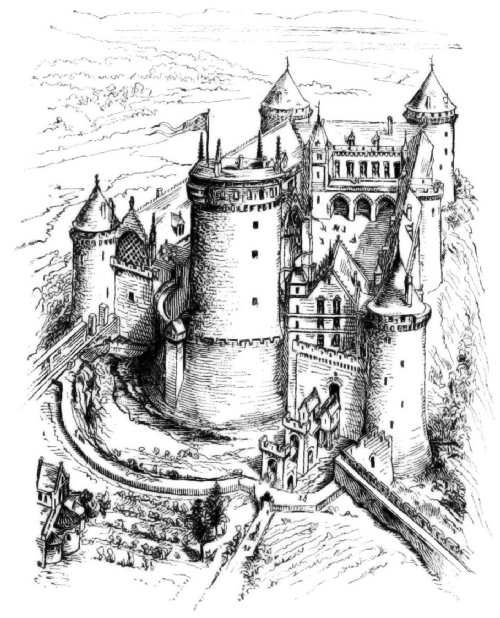 Medi&aelig;val Fortress, showing Moat and Drawbridges