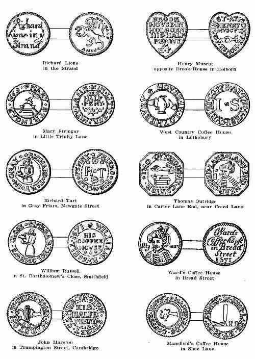 PLATE 2&mdash;COFFEE-HOUSE KEEPERS' TOKENS OF THE 17TH CENTURY