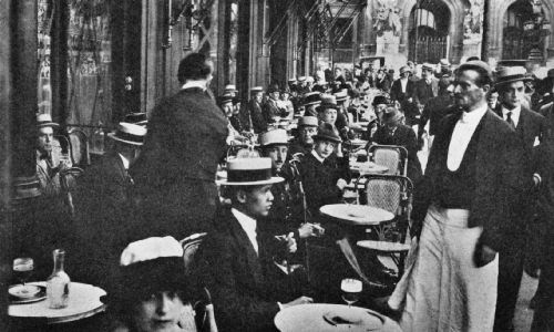 Sidewalk Annex, Caf&eacute; de la Paix, Paris, with Opera House
in Background&mdash;Summer of 1918
