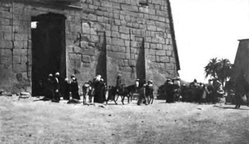 ITS MAGNIFICENT PYLONS OR ENTRANCE WALLS ... AND THEN
ONCE MORE WE WERE ON THE DONKEYS