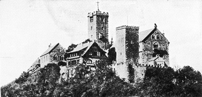 THE CASTLE AT WARTBURG. THE CASTLE AT WARTBURG.