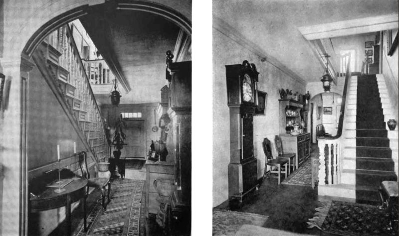 Plate LXVII.&mdash;Two Views of the Hallway, Saltonstall House.