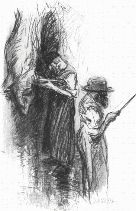 Two rabbis, old bearded men, performed the rites with long,
slim, shiny blades