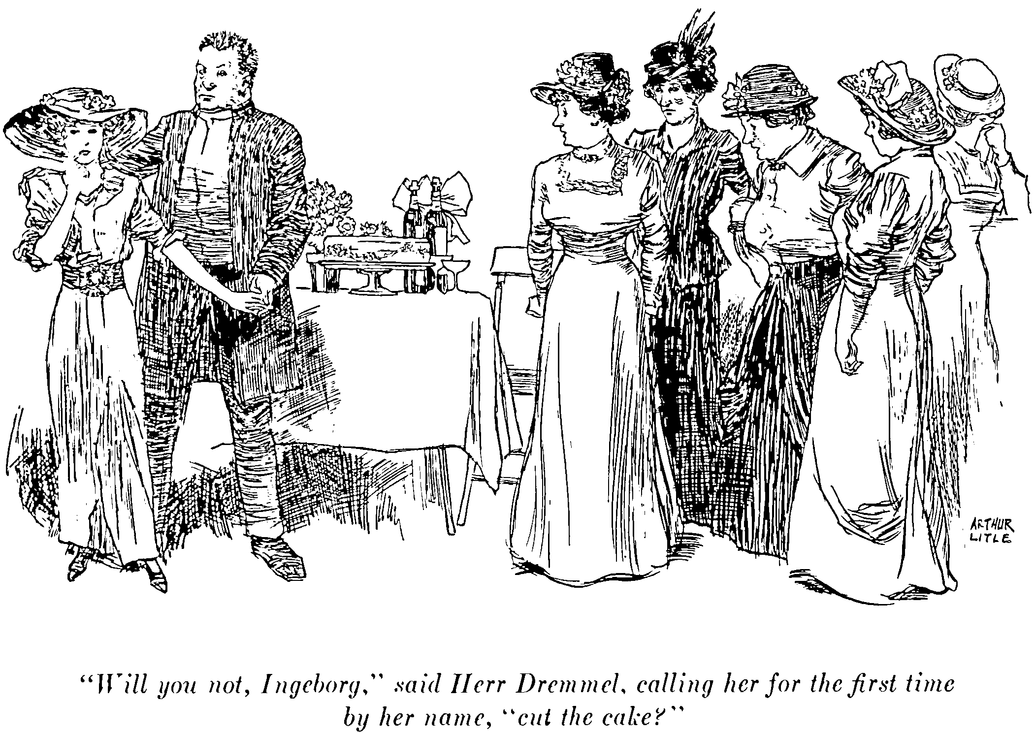 'Will you not, Ingeborg,' said Herr Dremmel, calling her
for the first time by her name, 'cut the cake?'