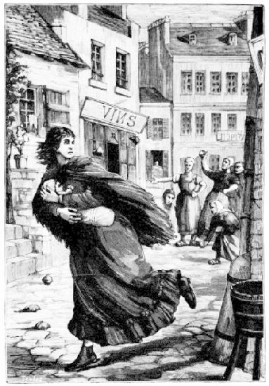 La premi�re fois qu'elle sortit de l'hospice, de veilles
femmes prirent de la boue au ruisseau et l'en couvrirent.