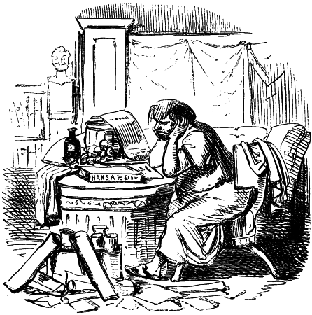 Scipio �milianus cramming himself for a Speech after a hearty Supper.