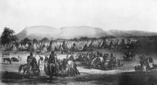 "ENCAMPMENT OF THE PIEKANN INDIANS"

Karl Bodmer, 1833