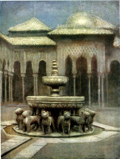 GRANADA&mdash;THE COURT OF THE LIONS: MOONLIGHT