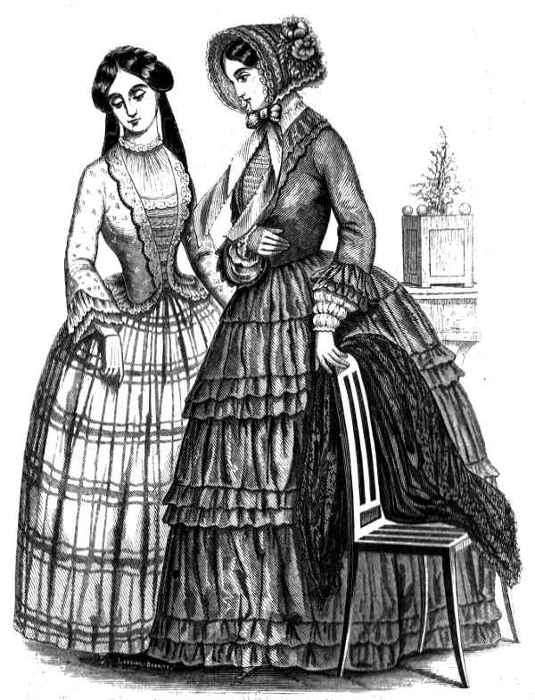 Fig. 1.&mdash;Promenade and Young Lady's Morning Costume.