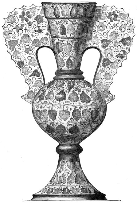 VASE DIAPERED WITH IVY OR BRYONY IN GOLDEN LUSTRE.
HISPANO-MORESCO, 14TH OR 15TH CENTURY. SOUTH KENSINGTON MUSEUM.