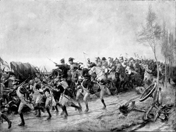 NAPOLEON'S FLIGHT AFTER WATERLOO&mdash;"SAUVE QUI PEUT!"
From the Painting by A. C. Gow, R.A.
By Permission of the Berlin Photographic Co., Bond Street, W.