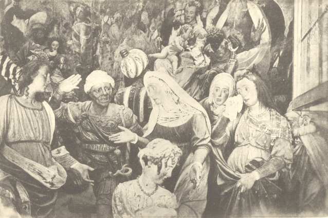 Plate XIII.  Tabachetti&rsquo;s &ldquo;Journey to
Calvary.&rdquo;  St. John, the Madonna, with the other Maries