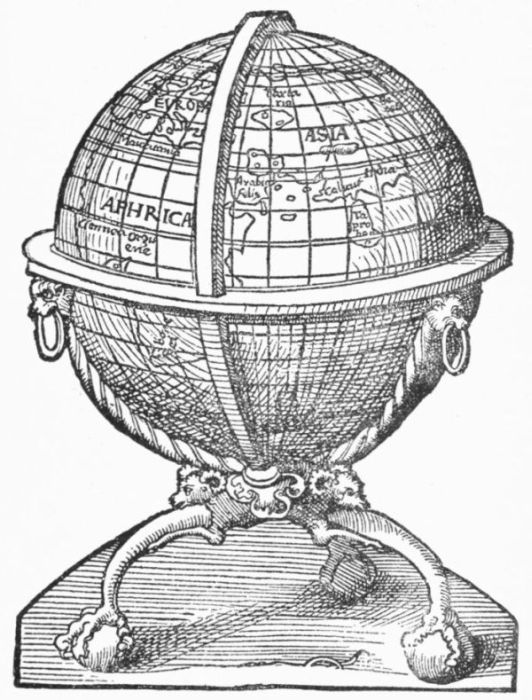 GLOBE GIVEN IN SCH�NER'S OPUSCULUM GEOGRAPHICUM, 1533.