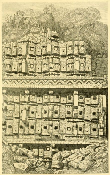 FA�ADE OF BUILDING AT KABAH.