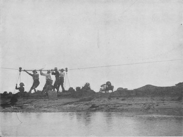 AN A�RIAL FERRY&mdash;PROSPECTORS CROSSING COLORADO RIVER