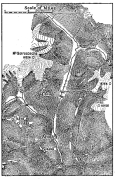 Fig. 140&mdash;Glacial sculpture in the heart of the
Cordillera Vilcapampa. In places the topography has so high a relief
that the glaciers seem almost to overhang the valleys. See Figs. 96 and
179 for photographs.