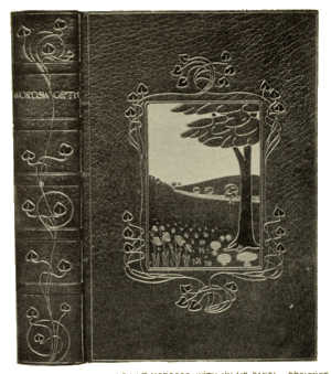 BOOKBINDING IN MAROON LEVANT MOROCCO, WITH INLAID PANEL.
DESIGNED BY J. GREEN, EXECUTED BY P. WARD (OXFORD UNIVERSITY PRESS)