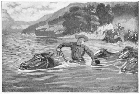 She reached out and grasped the horn of his
saddle