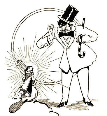 lighted by the radiance of the King Beaver's
crown