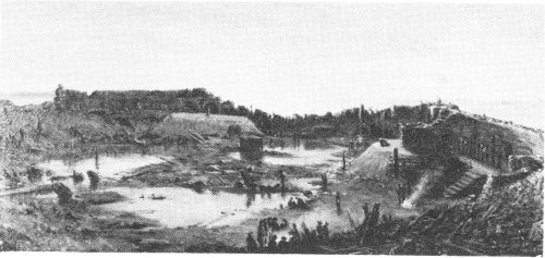 &ldquo;Fort Sumter: Interior Sunrise, December 9, 1864&rdquo; painted by Conrad Wise Chapman. Courtesy Confederate Museum, Richmond.