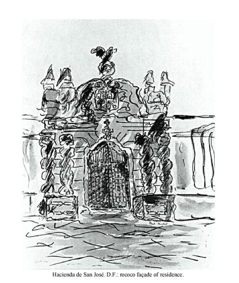 Hacienda de San Jos�, D.F.: rococo fa�ade of residence.
