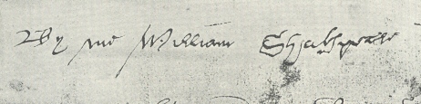 Facsimile of the Autograph Signature &ldquo;By me William
Shakspeare.&rdquo;  From one of the Three Sheets of his Will,
dated March 25, 1616.  (From Sir Sidney Lee&rsquo;s
Shakespeare&rsquo;s Life and Work.  By permission of Messrs.
Smith, Elder & Co.)