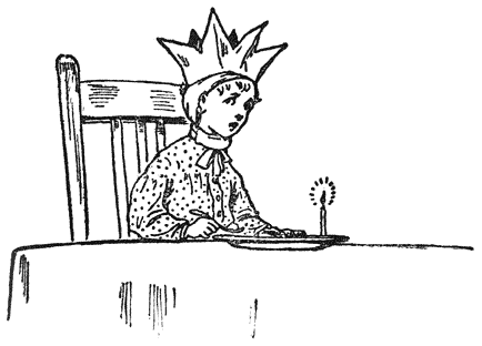 Maar &bdquo;koning Hans&rdquo; zei niets en at stilletjes zijn gebak verder op.