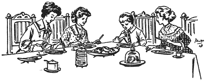 Ze zaten maar met hun vieren aan &rsquo;t ontbijt.