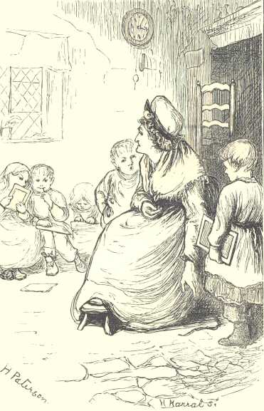 &ldquo;Zo thee&rsquo;s been scraaling on thee slate, instead of
writing thee figures,&rdquo; and at once began to fumble beneath
her chair