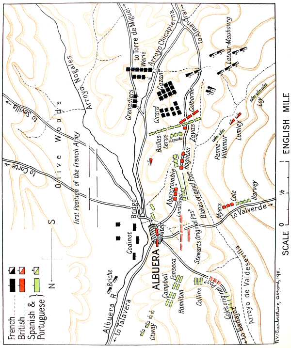 Map of the battle of Albuera, about 10 a.m.