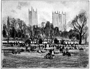 The Abbey and Victoria Tower, from St. James’s
Park