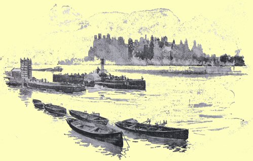 Steamboat Pier at Old Battersea Bridge, and the river front,
twenty-five years ago