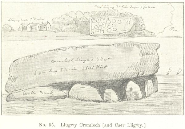 No. 55.  Ll&ucirc;gwy Cromlech [and Caer Lligwy.]
