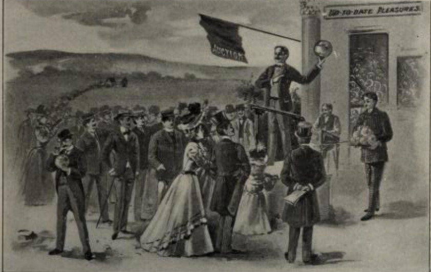 The Devil’s Auction Here many church members, and others,
pay their all for a few baubles of worldly pleasure.