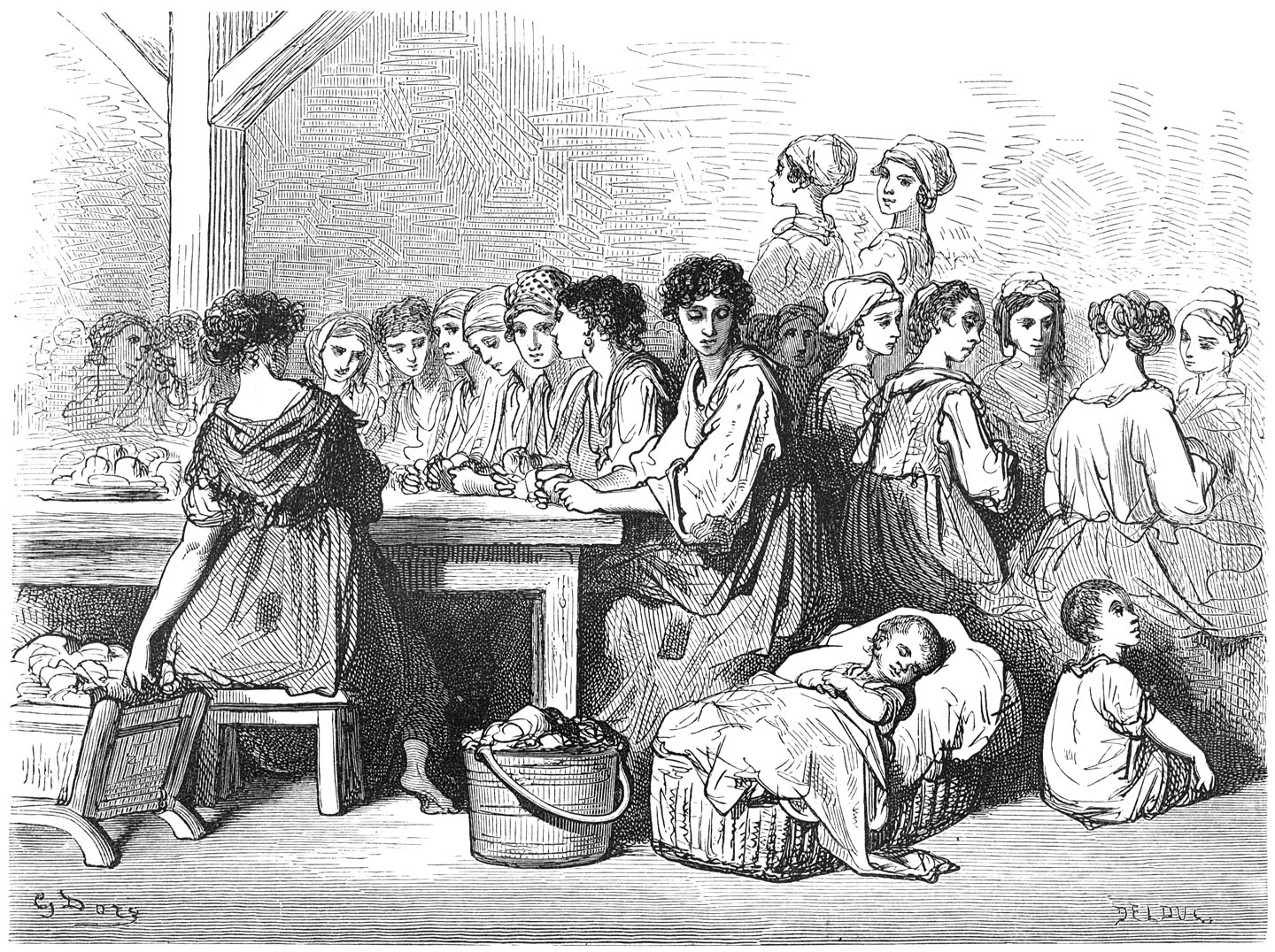 Cigarreras aan den arbeid (fabrica de tabacos van Sevilla).