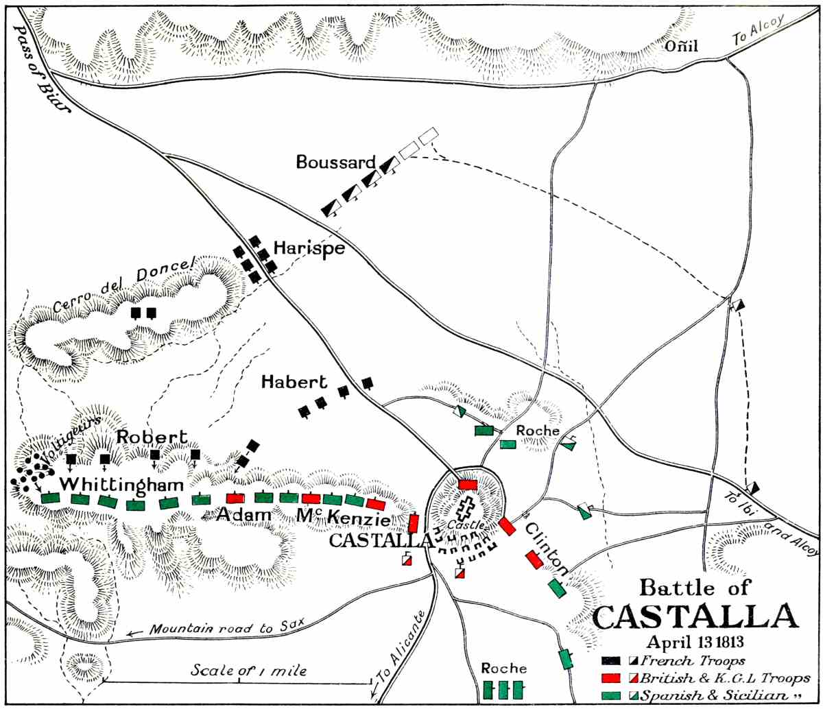 Map of the Battle of Castalla