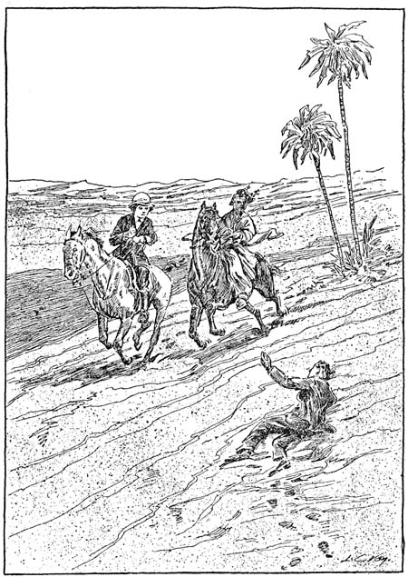 They came
across a man lying in the sand