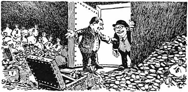 Showing the mark the room full of gold.