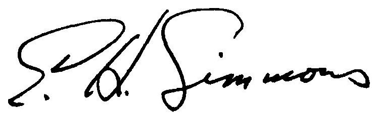 (Signature of) <i>E.&nbsp;H. Simmons</i>