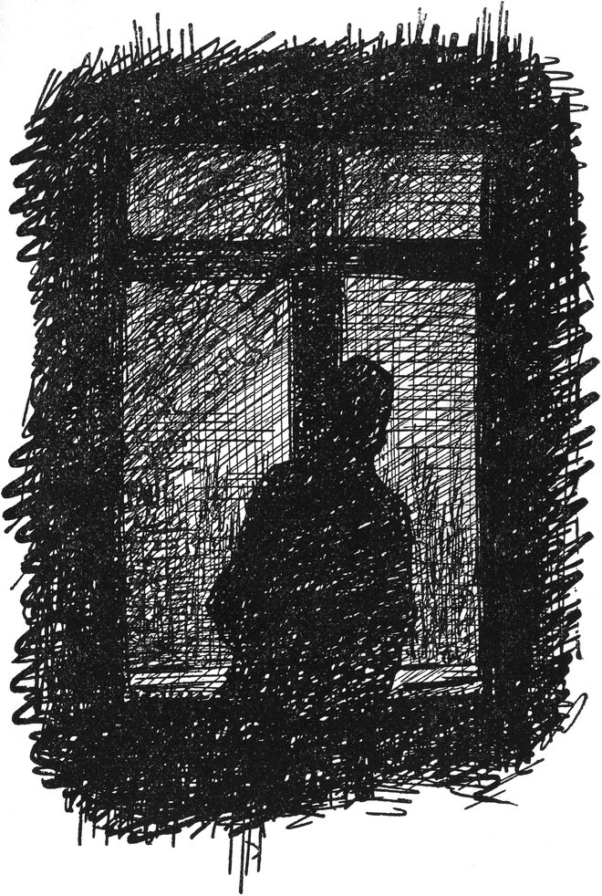 Blick aus dem Fenster im
  Dunkeln