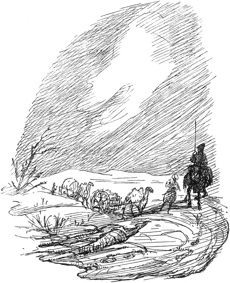 Eine kleine Karawane fährt
  durchs Land