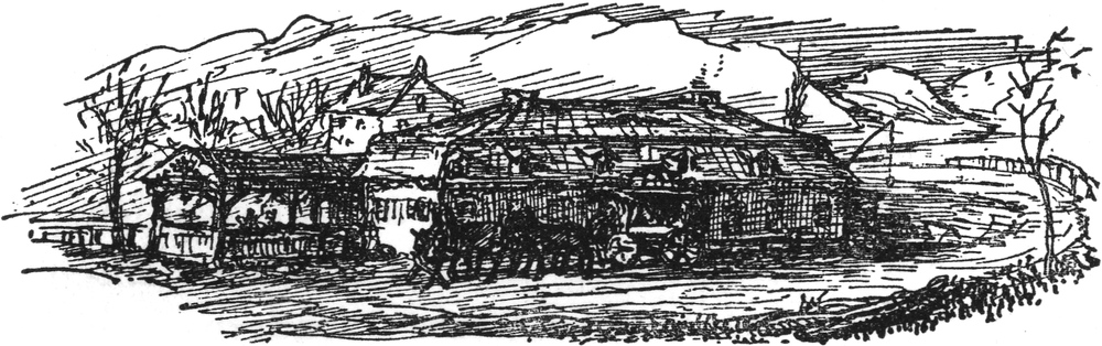 Abfahrt vom Straßenwirtshaus